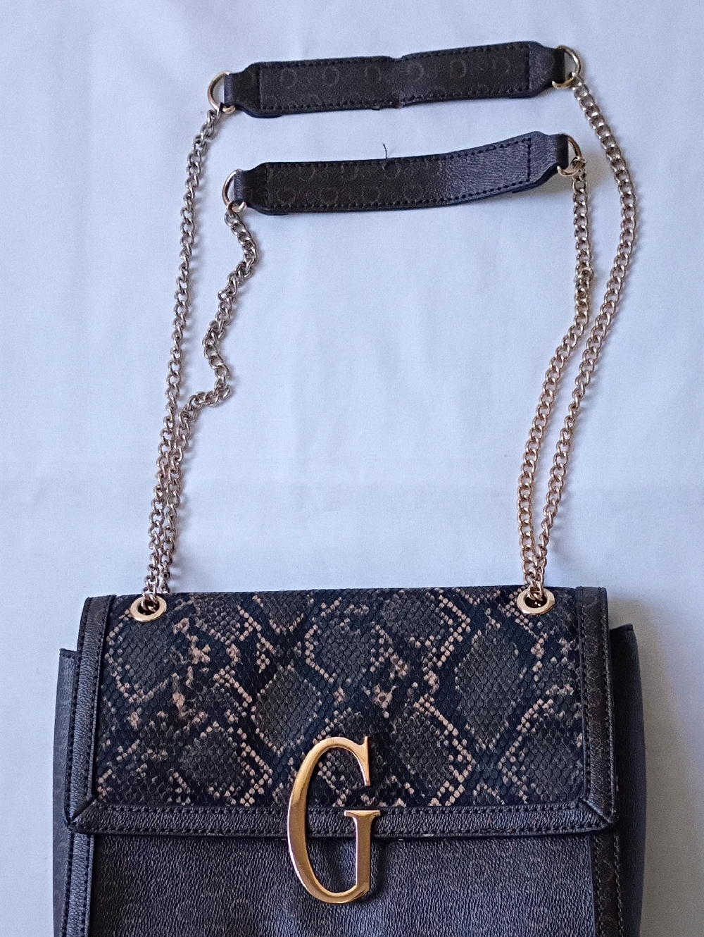 Guess Brown Snake-Print with Gold G Accent